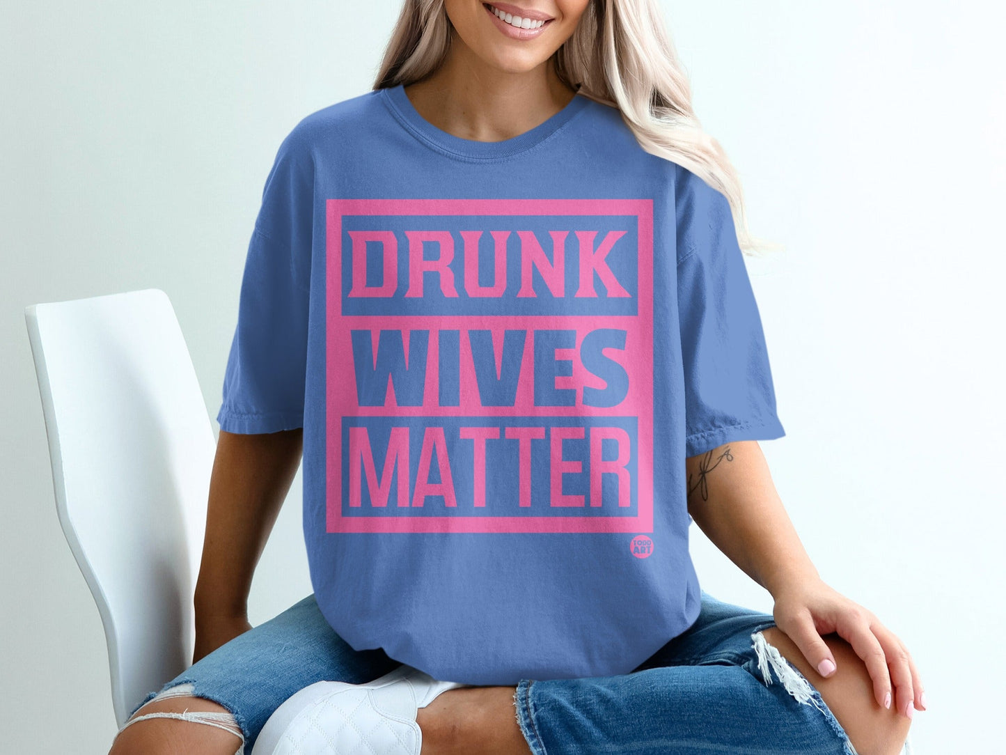 Drunk Wives Matter Graphic T-Shirt Fun Statement
