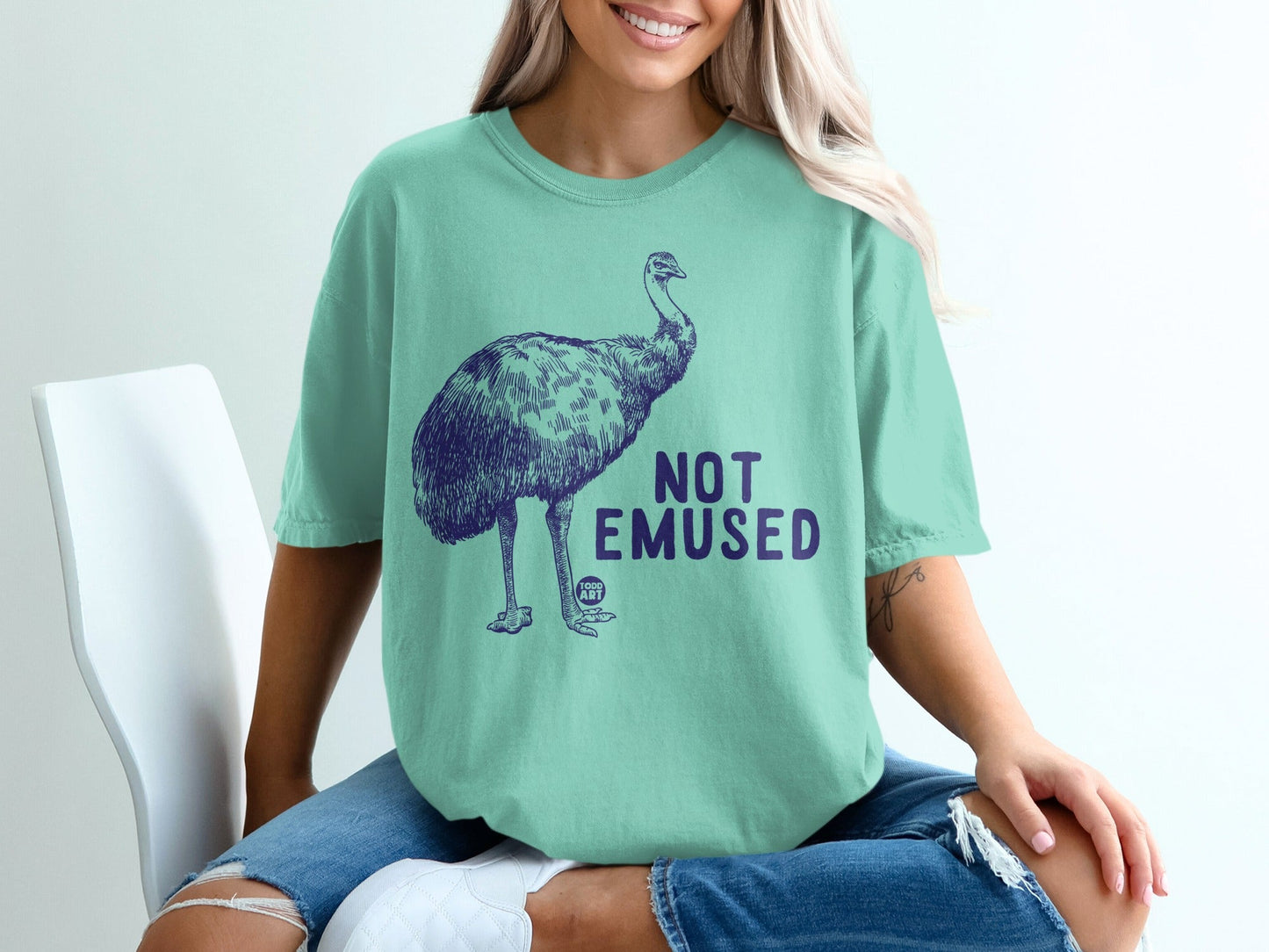 Not Emused Ostrich Graphic Funny Casual T-shirt
