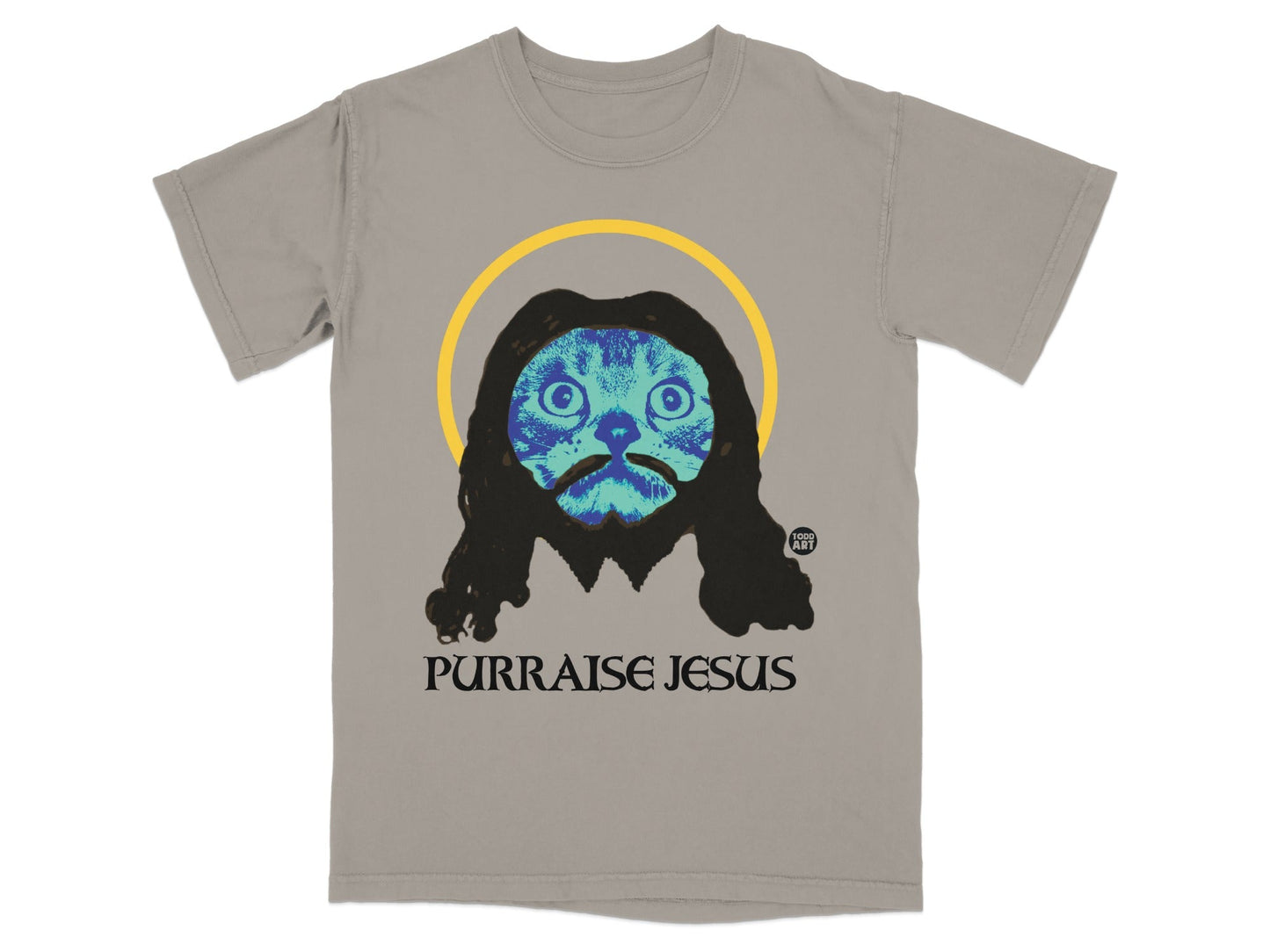 Purraise Jesus Unique Cat-Themed Graphic Tee