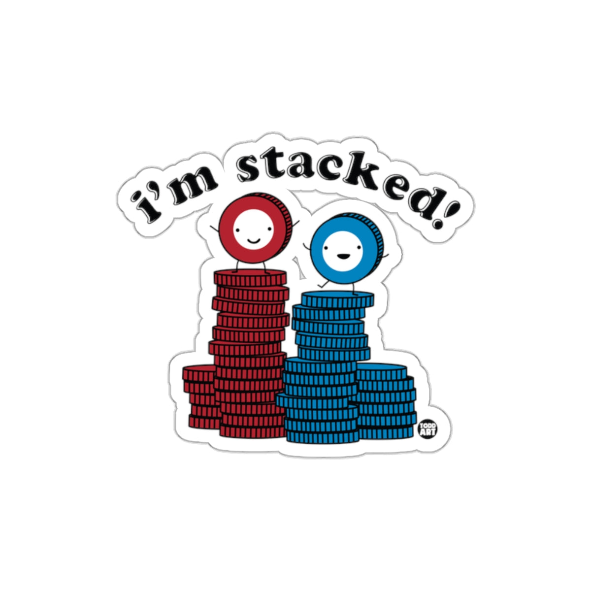 I'm Stacked Cute Smiley Face Cartoon Sticker