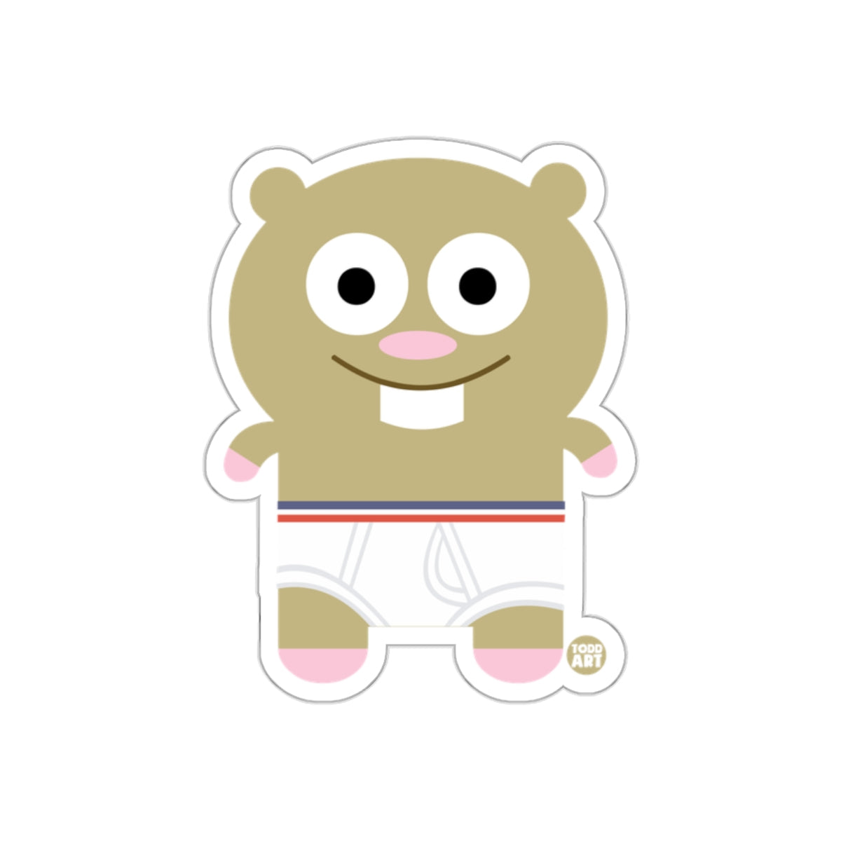 Cute Cartoon Hamster with T-Shirt Sticker Decal