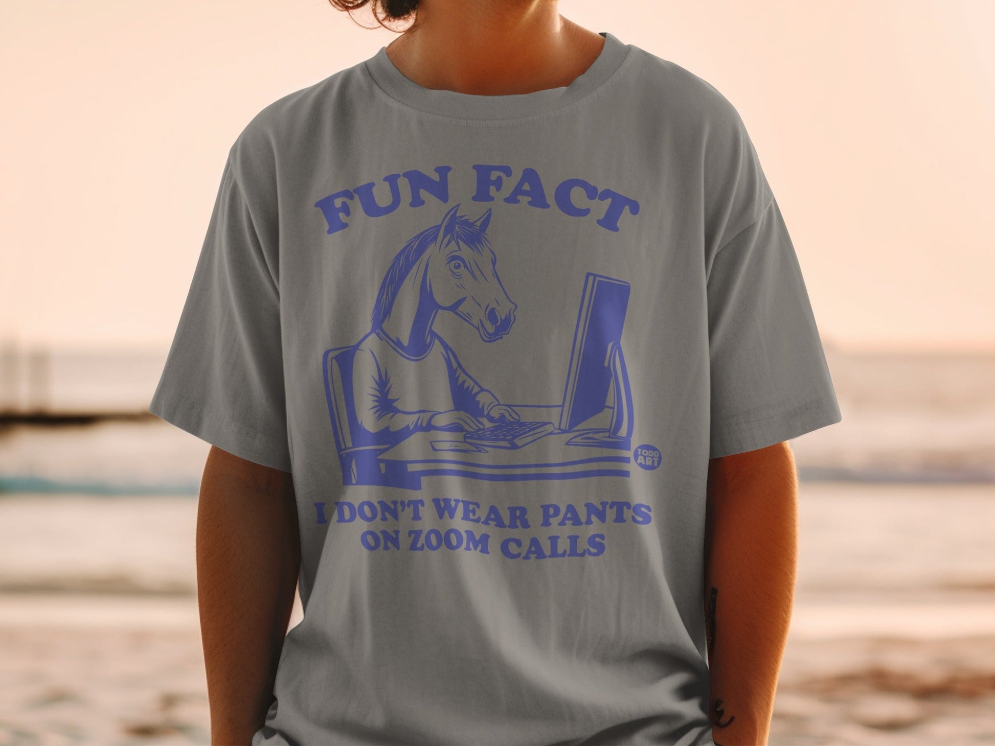 Fun Fact No Pants on Zoom Calls Graphic T-Shirt