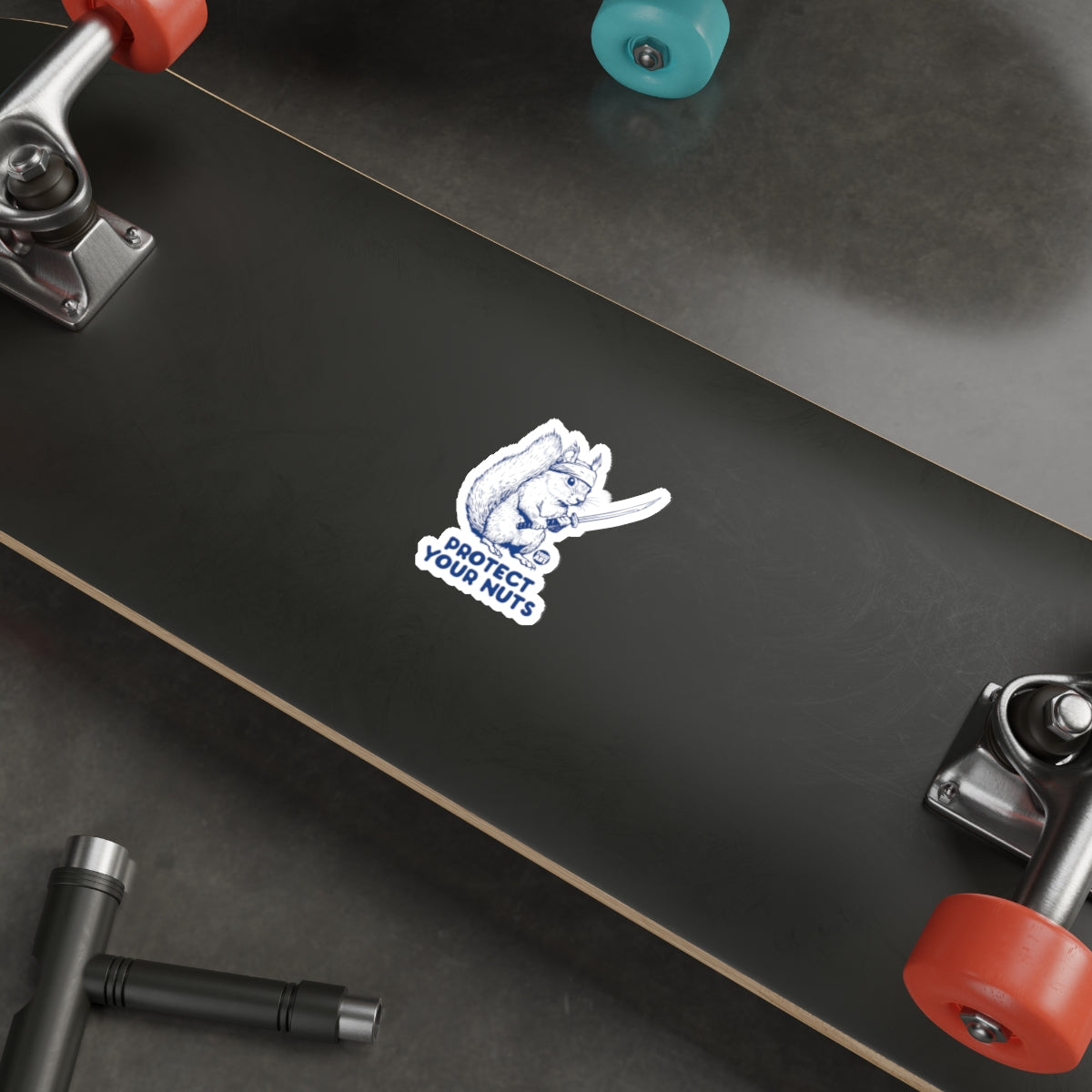 Ninja Squirrel Protect Your Nuts Art Illustration sticker