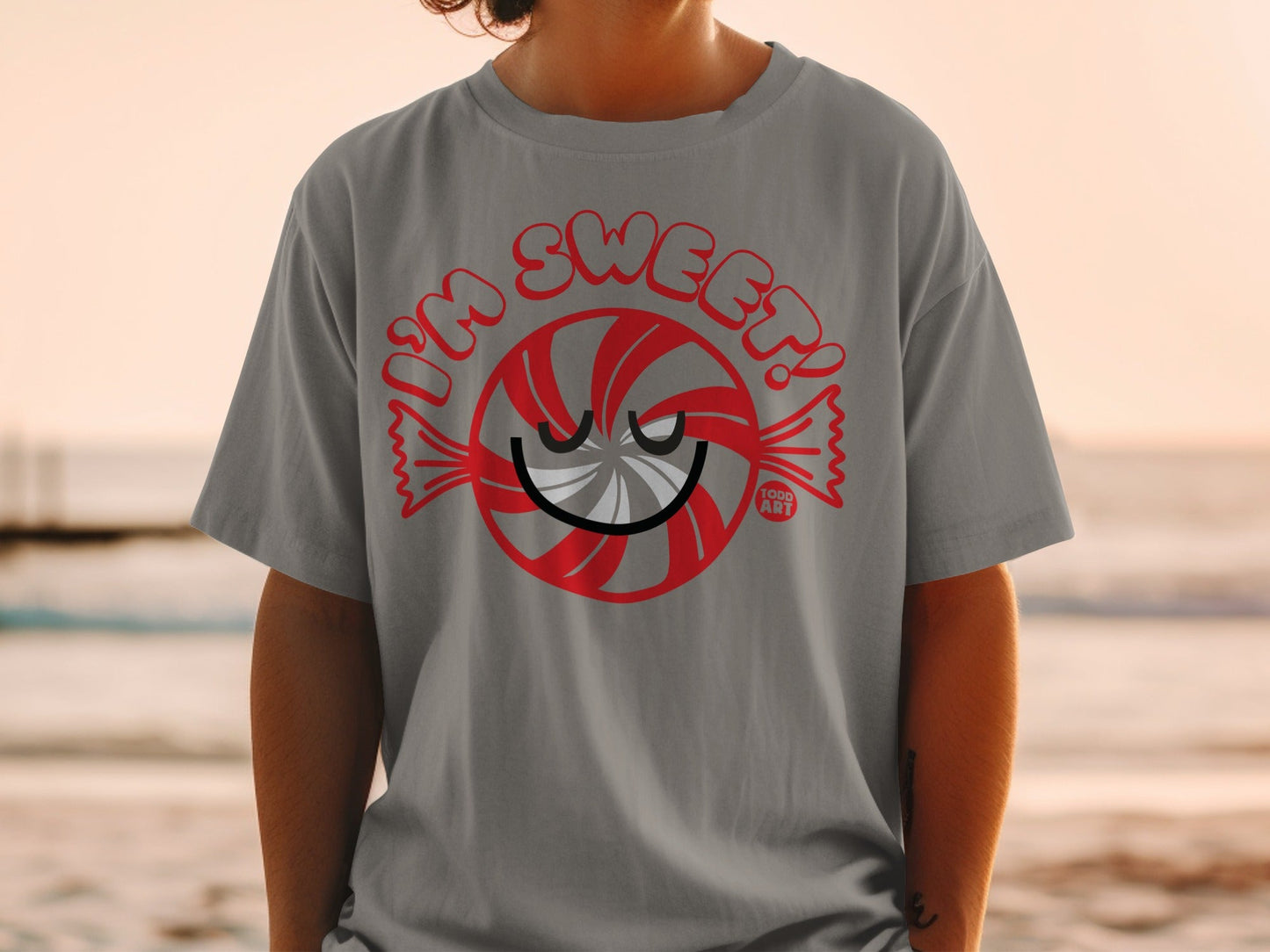 I'm Sweet Candy Smiling Face Graphic Tee