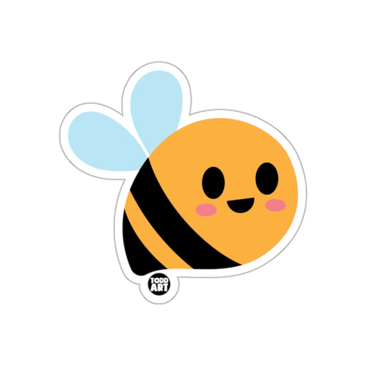 Cute Cartoon Smiling Bee Todd Art Product Sticker