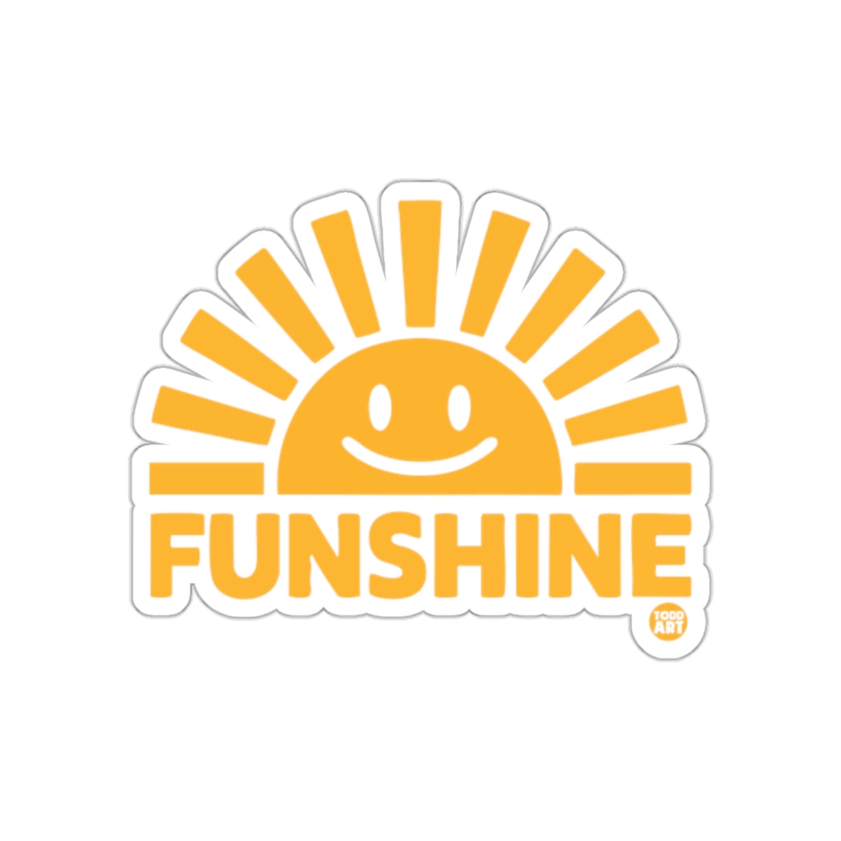 Funshine Happy Sun Sticker Bright Yellow Design