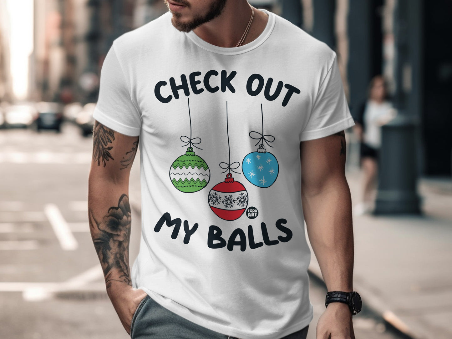 Check Out My Balls Christmas T-shirt