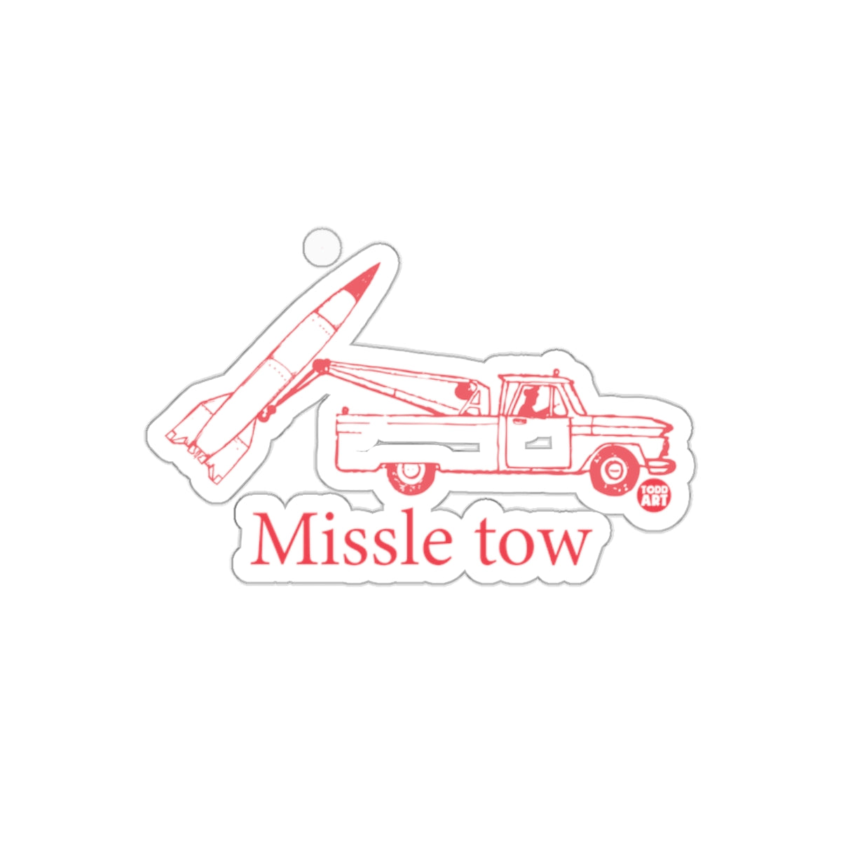 Missle Tow Sticker Humorous Design Illustration