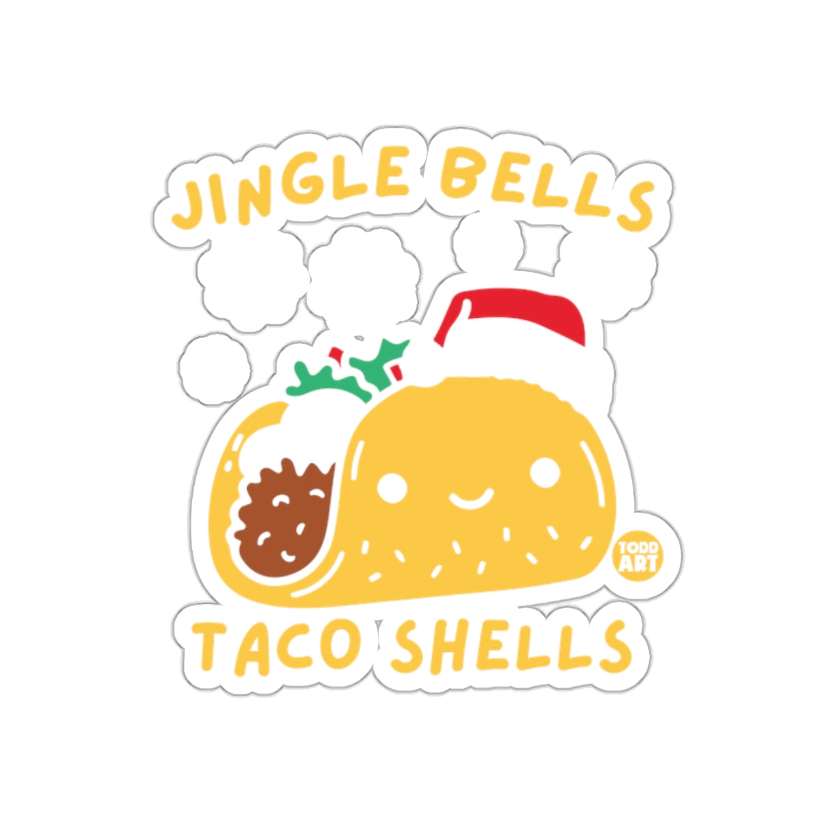 Jingle Bells Taco Shells Sticker Christmas Decor