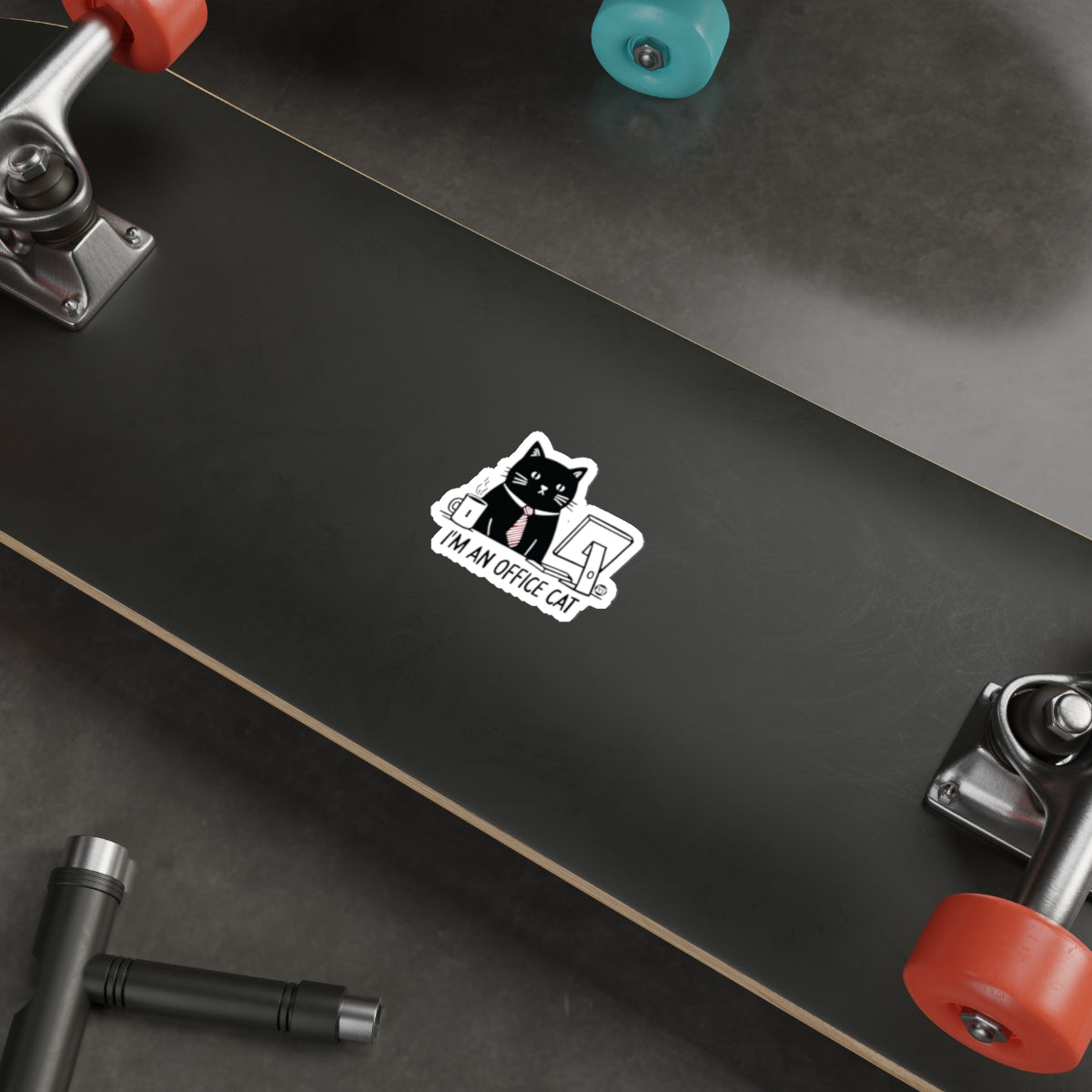 I'm An Office Cat Sticker for Skateboard Enthusiasts