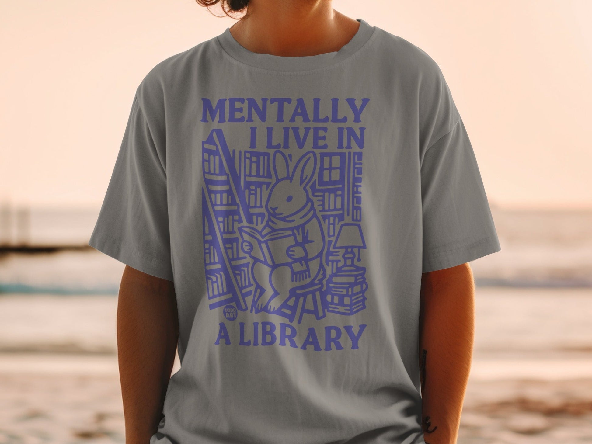 Mentally I Live in a Library Graphic T-shirt