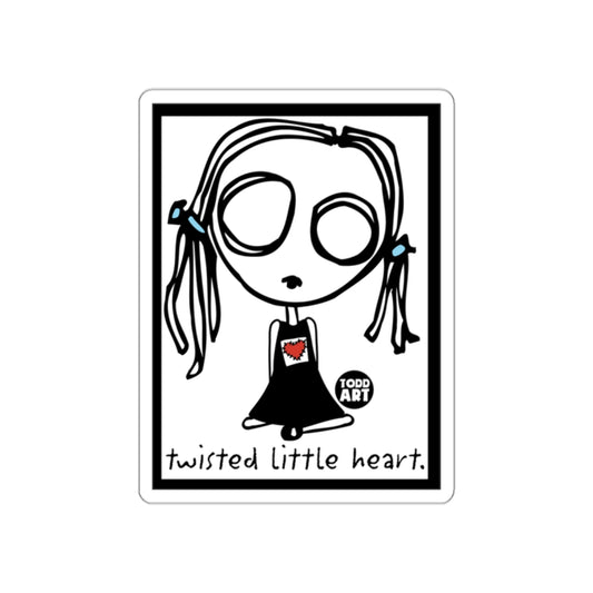Twisted Little Heart Todd Art Sticker with Girl Drawing
