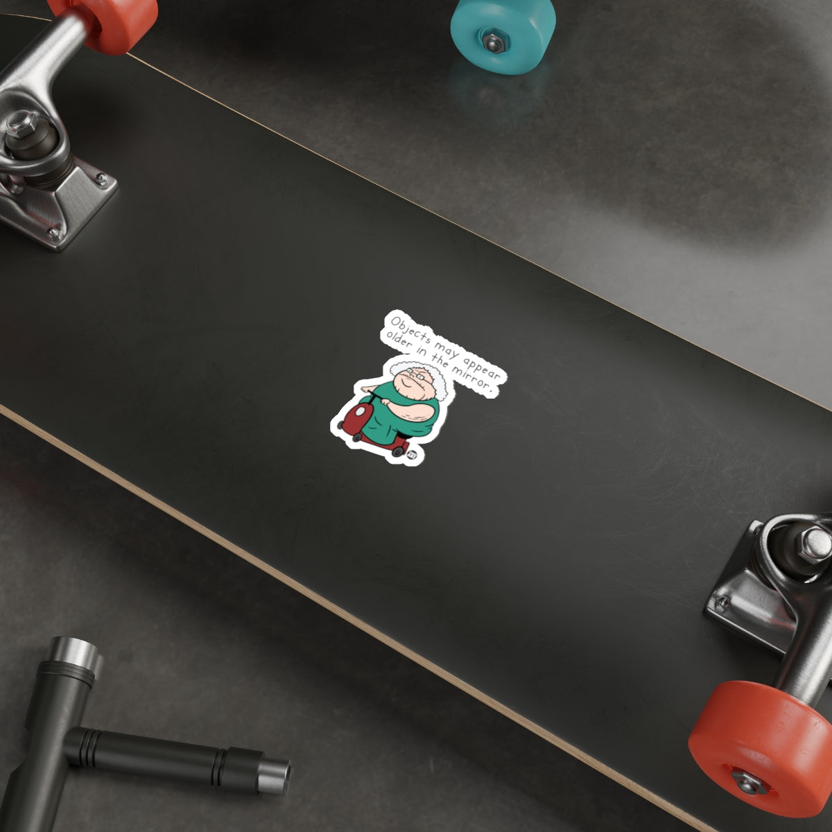 Humorous Cartoon Sticker for Skateboard jovial design