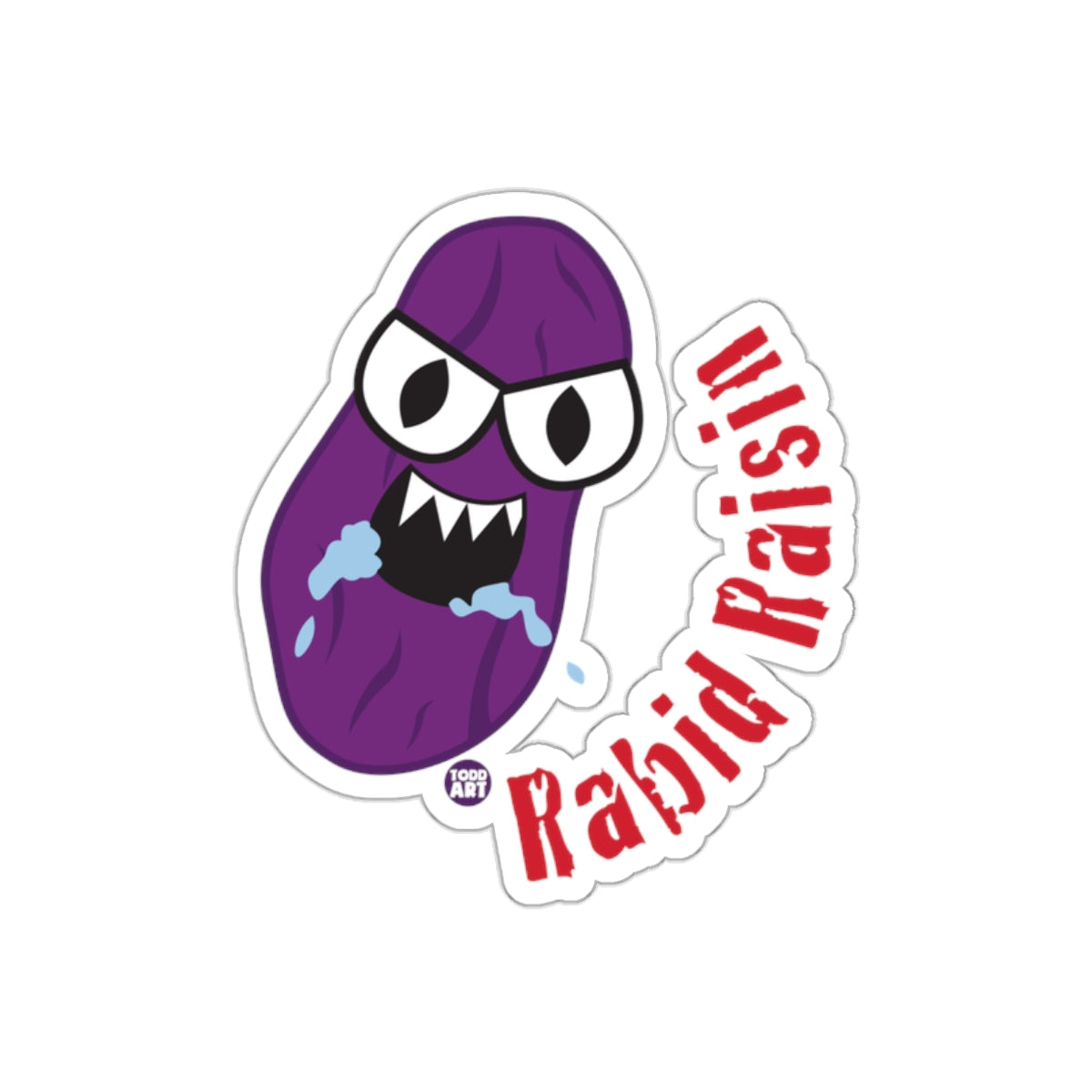 Rabid Raisin Angry Cartoon Character Sticker Product