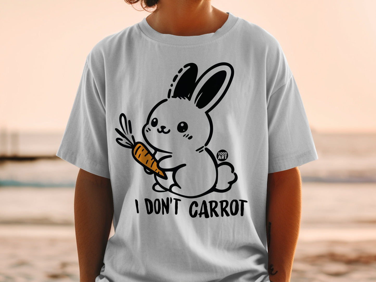 Cute Bunny I Don't Carrot Graphic Tee Shirt
