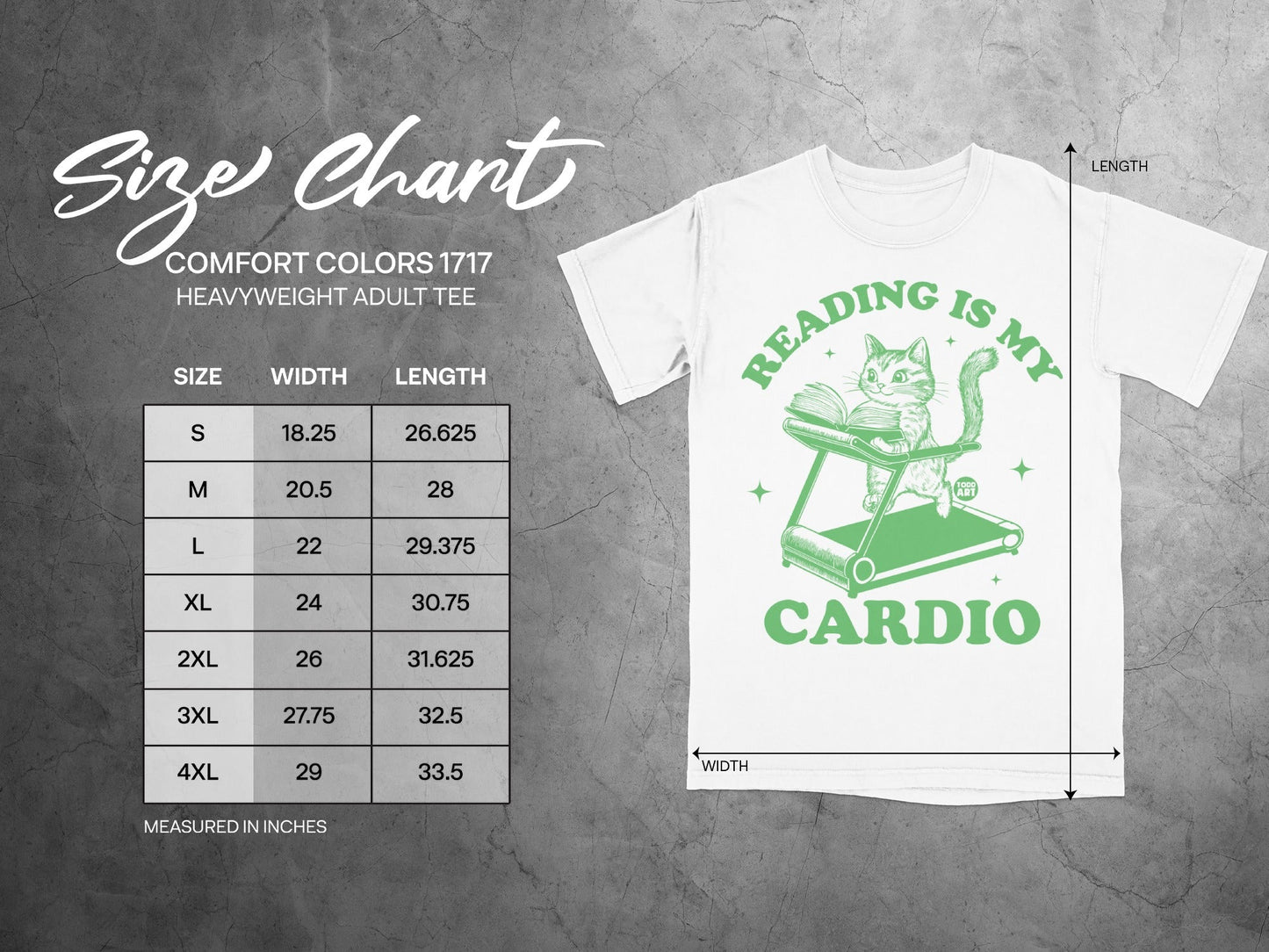 Reading is My Cardio Cute Cat Treadmill Graphic T-Shirt