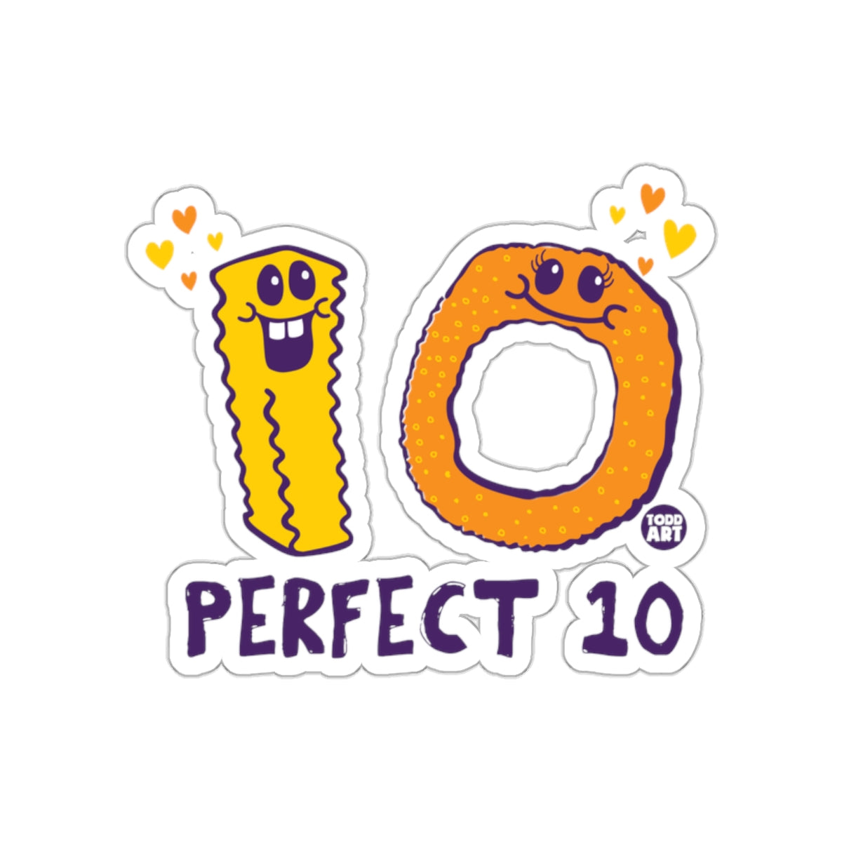 Perfect 10 Cute Character Design Sticker