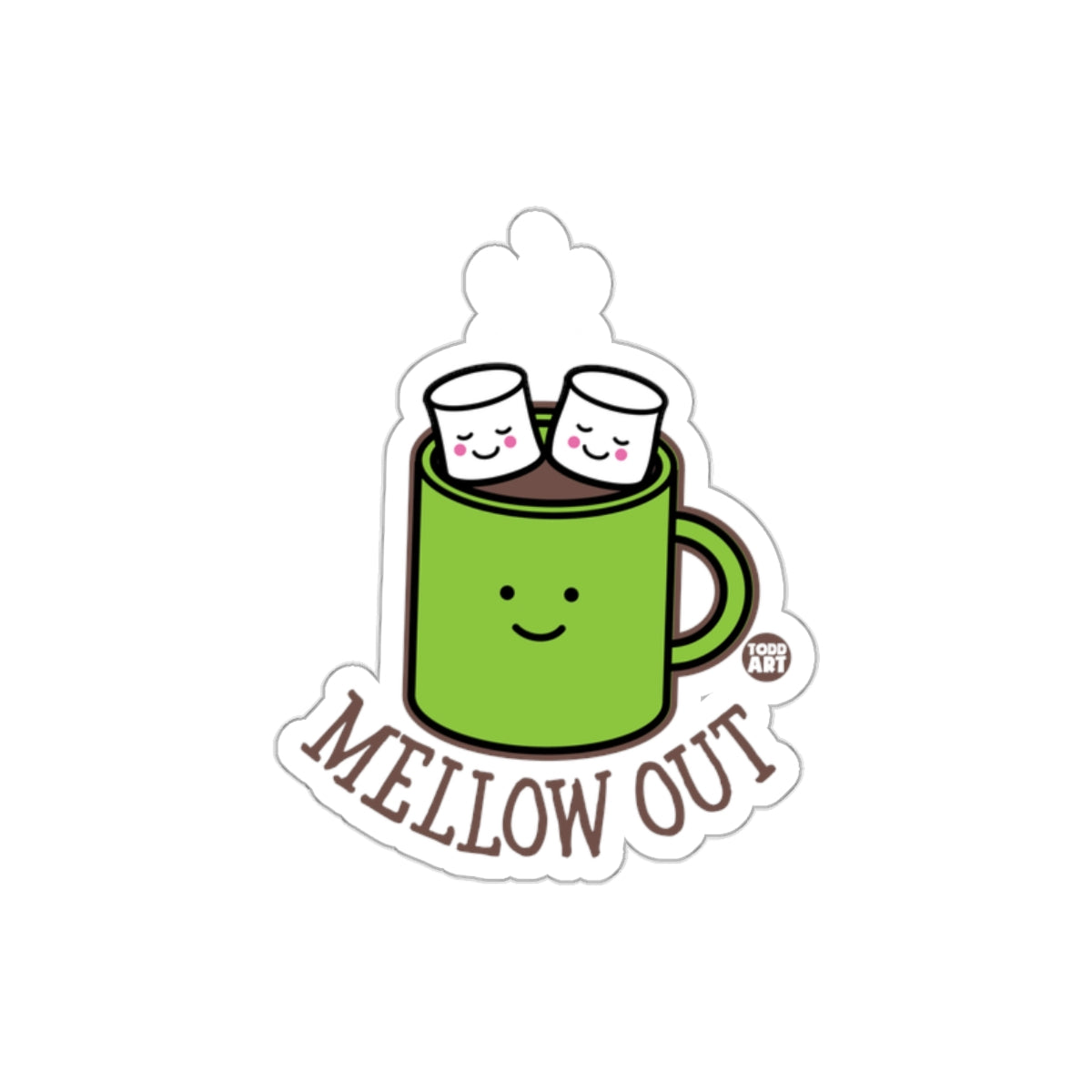 Mellow Out Adorable Hot Chocolate Sticker