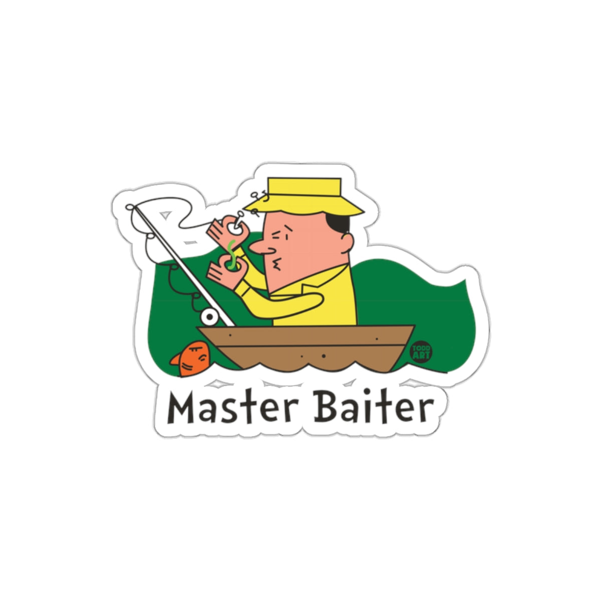 Funny Master Baiter Fishing Sticker for Fishermen
