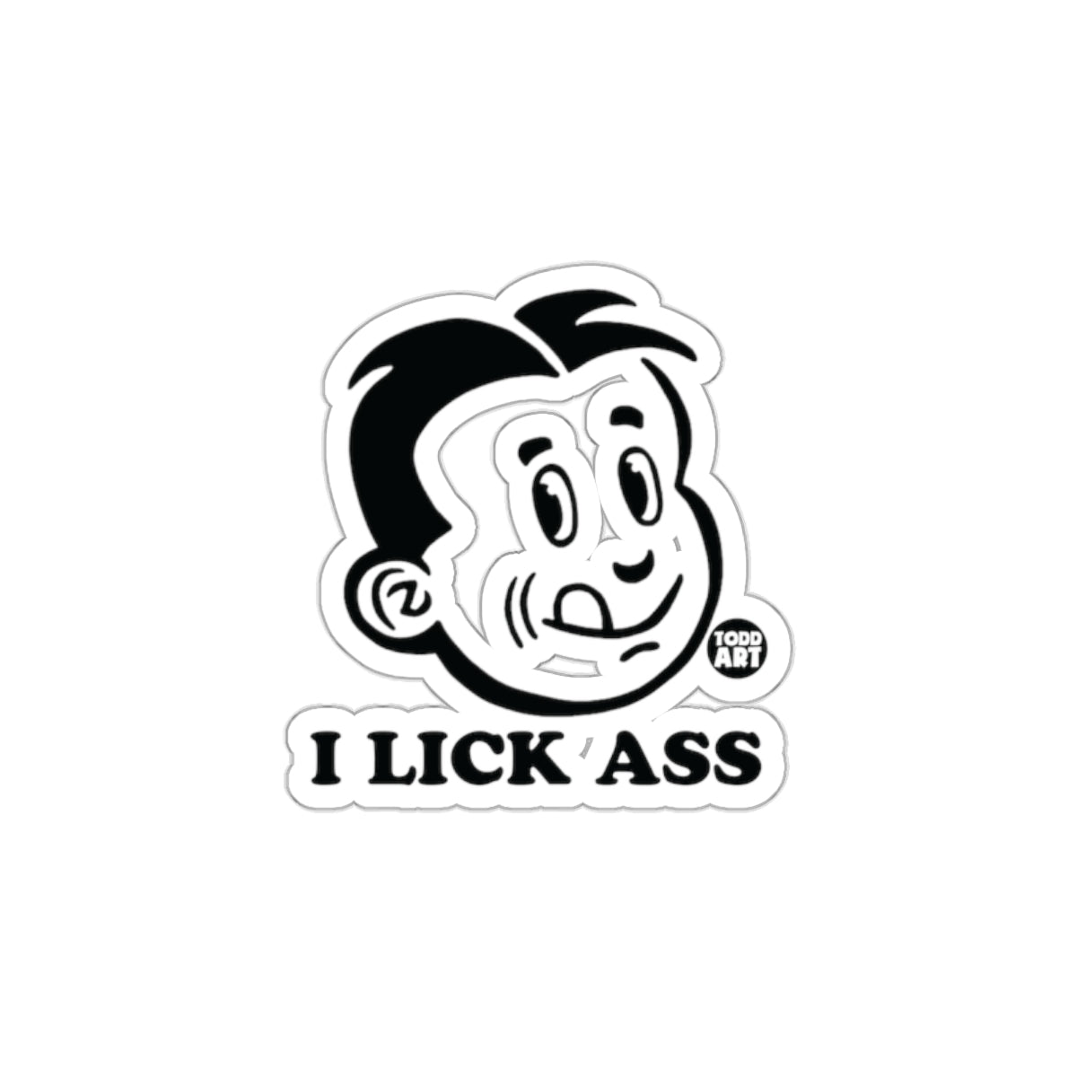 I Lick Ass Cartoon Graphic Sticker Decal for Sale