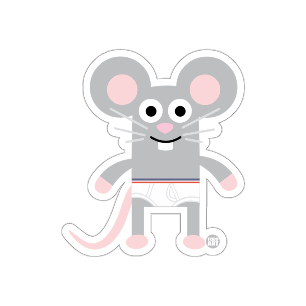 Cute Cartoon Mouse with Underpants Sticker Product