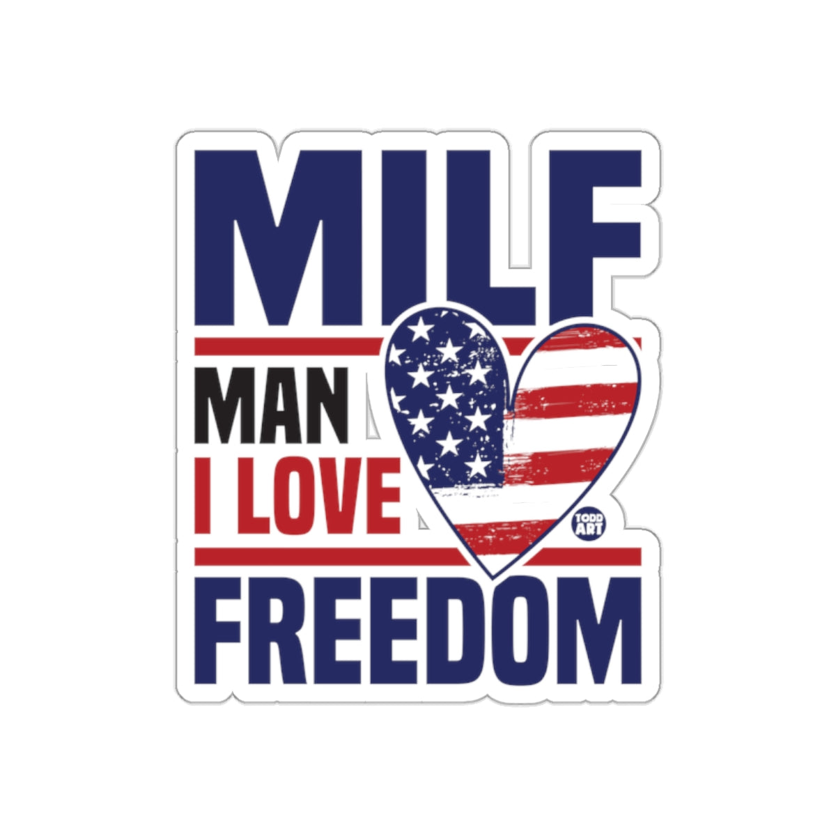 Patriotic American Flag Heart Man I Love Freedom decal