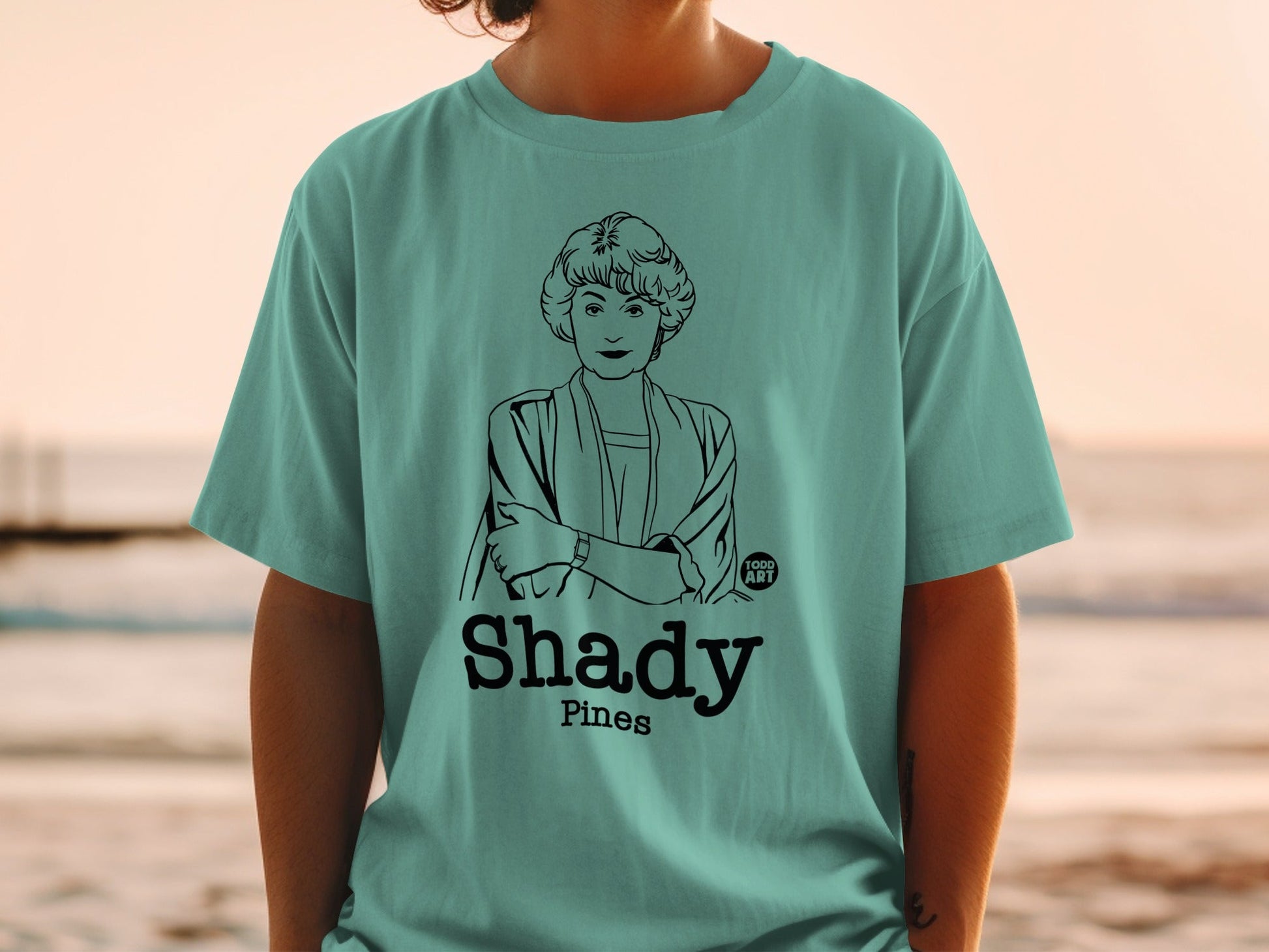 Shady Pines graphic t-shirt with Blanche Devereaux illustration.