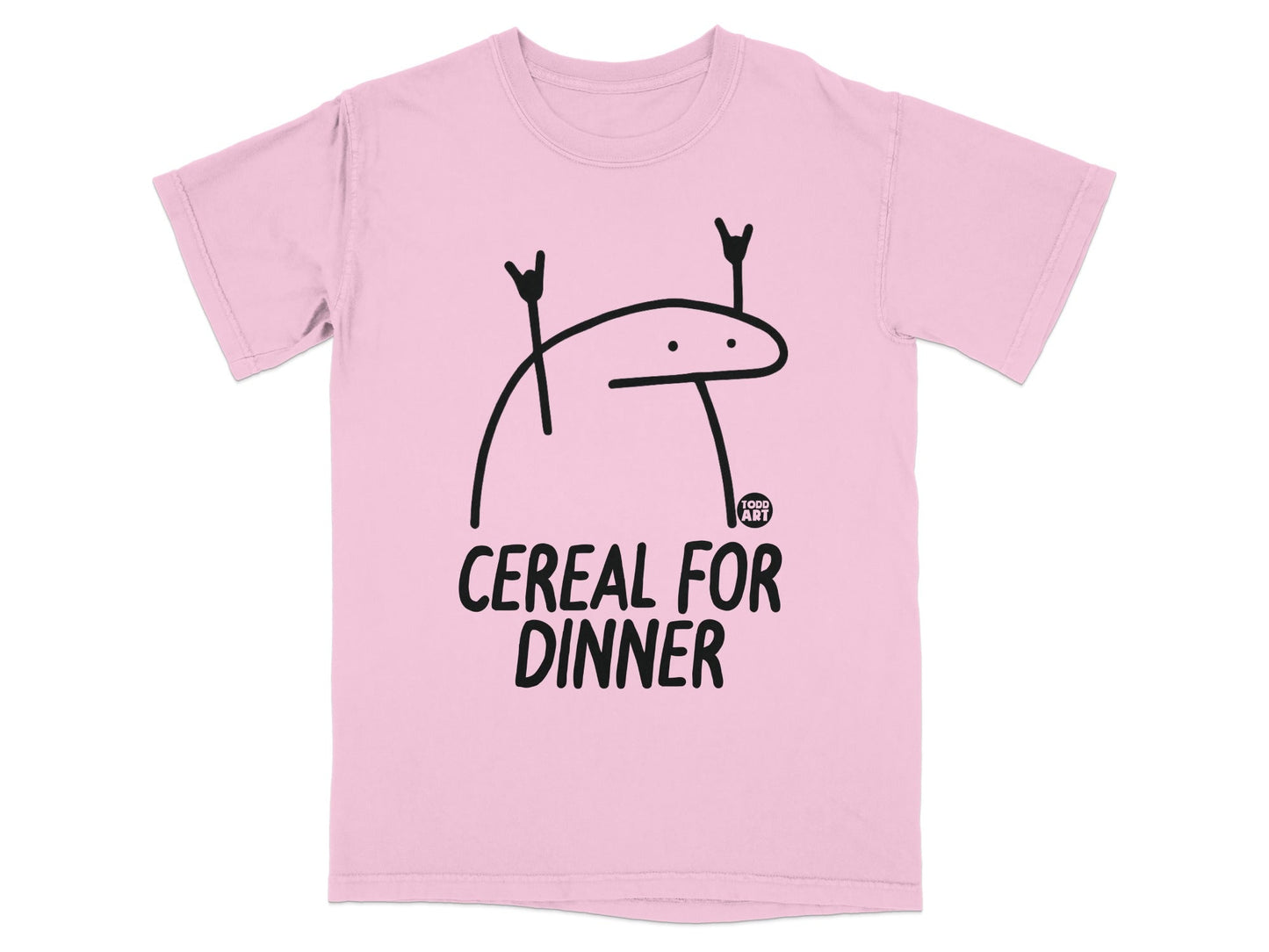 Funny 'Cereal For Dinner' Graphic T-Shirt