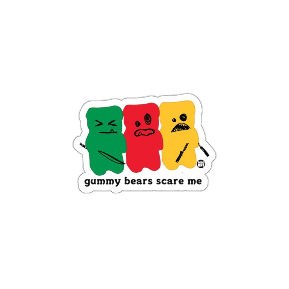 Gummy Bears Scare Me Colorful Funny Sticker