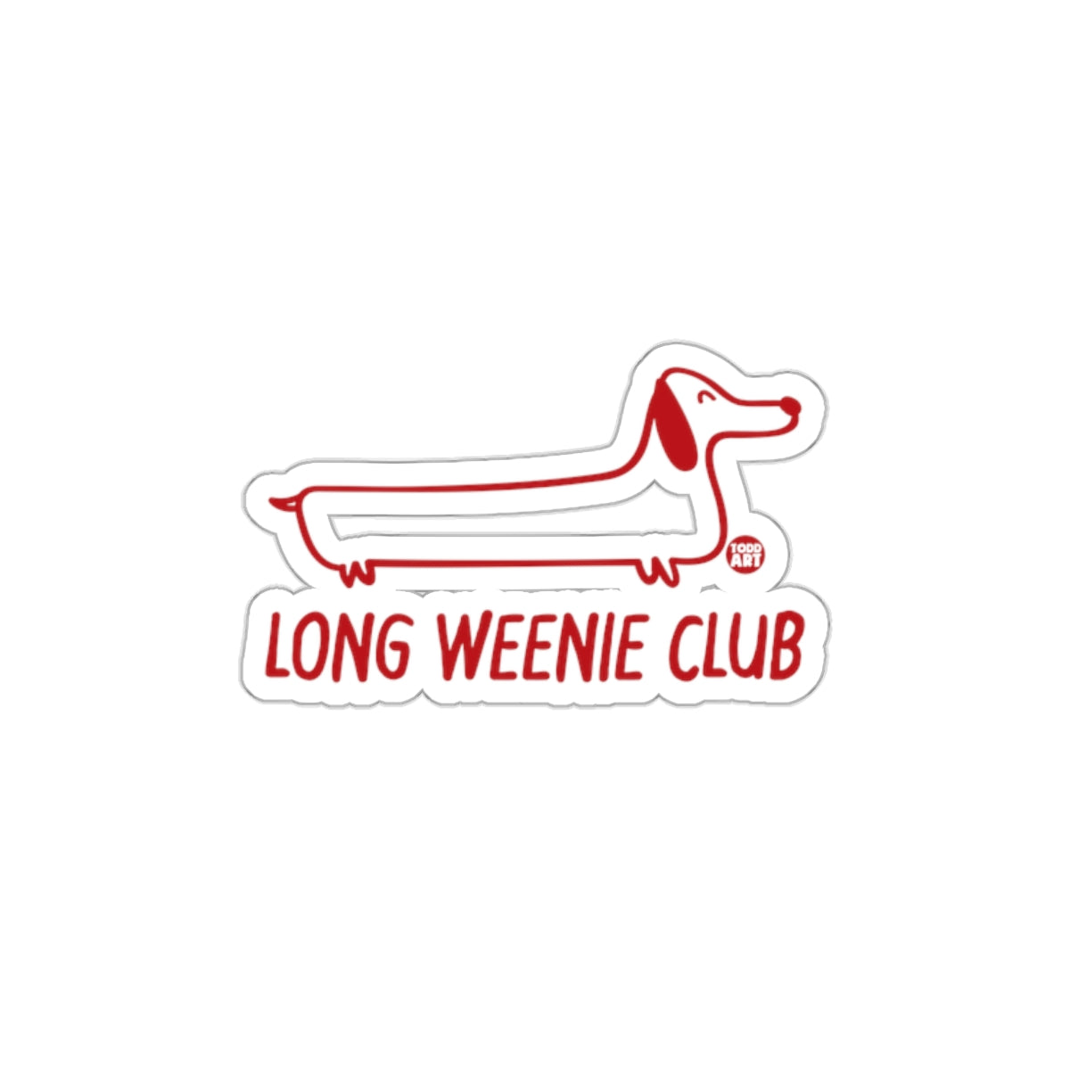 Long Weenie Club Sticker Fun and Quirky Design Sticker