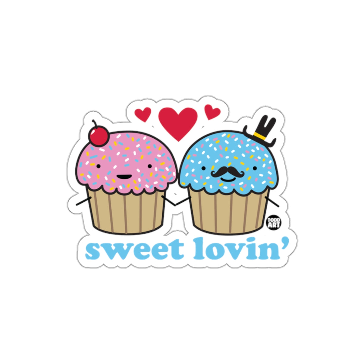 Sweet Lovin Cute Cupcake Illustration Sticker