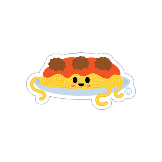 Smiling Spaghetti and Meatballs Sticker Design