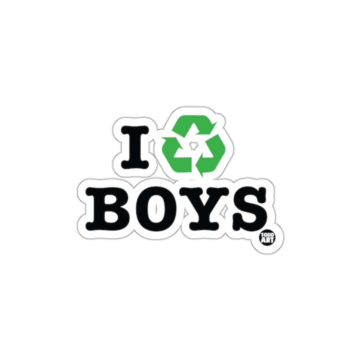 I Recycle Boys Eco-Friendly Sticker Design