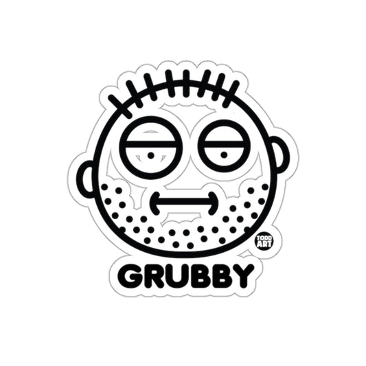 Bold and Unique Grubby Round Face Design Sticker