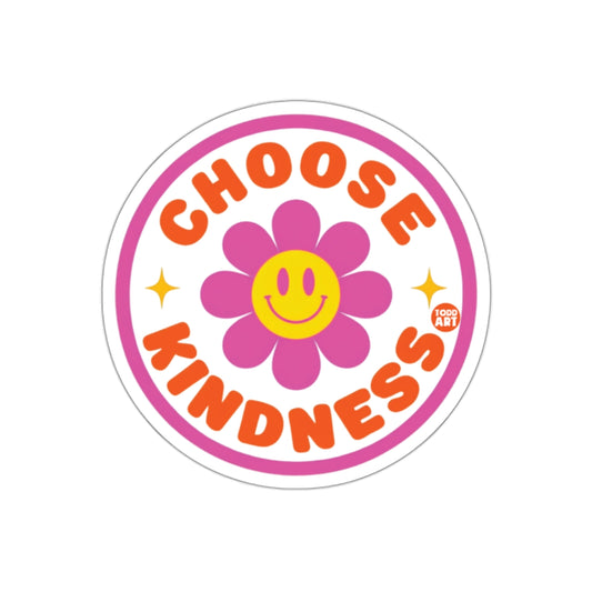 Retro Choose Kindness Flower Power Graphic Stickers