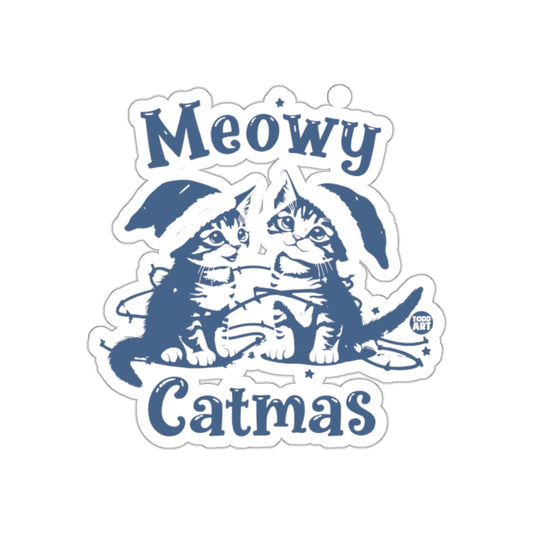 Meowy Catmas Cute Cats Sticker Perfect for Holidays