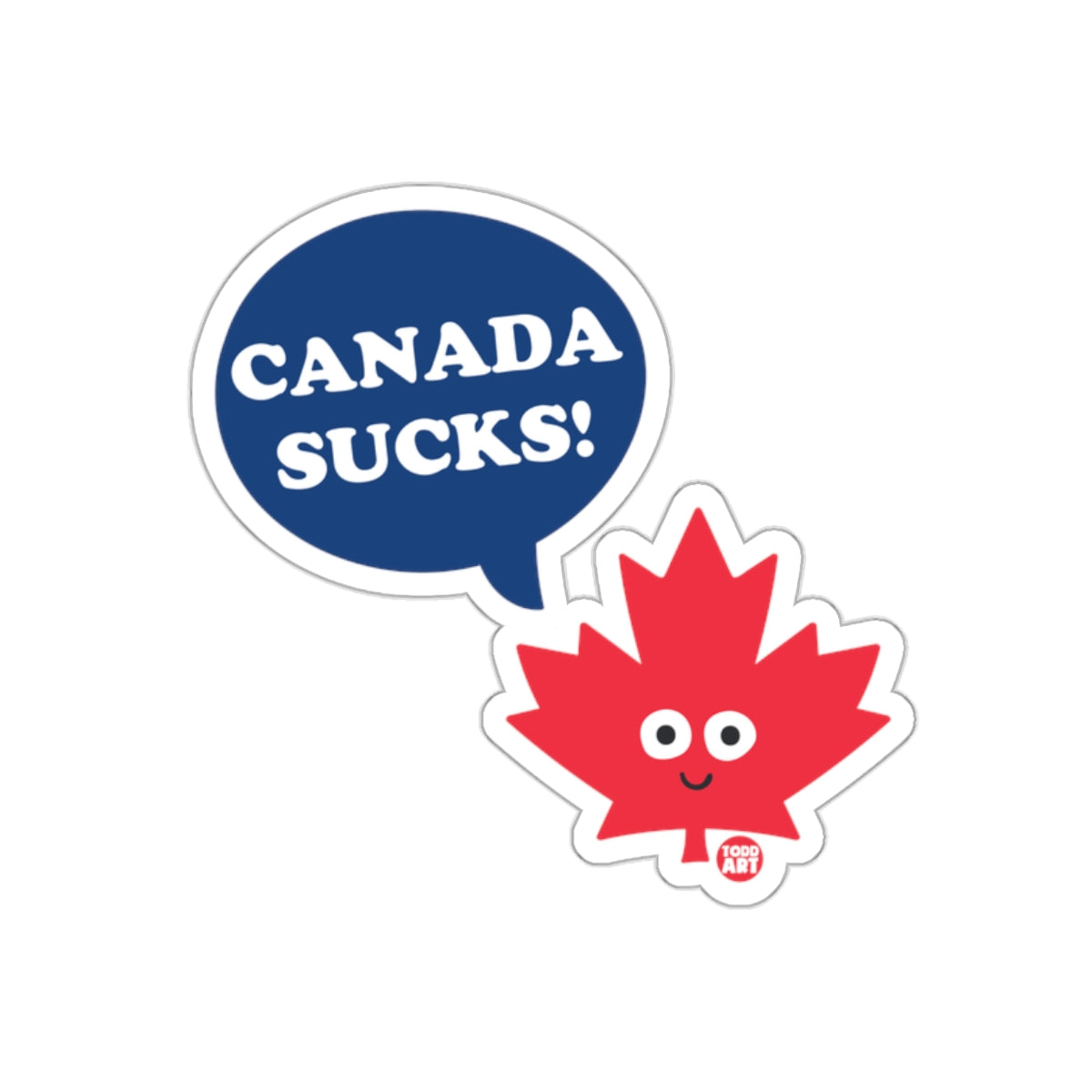 Canada Sucks Funny Maple Leaf Sticker
