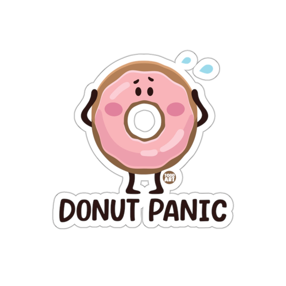 Quirky Donut Panic Cartoon Sticker For Fun Times