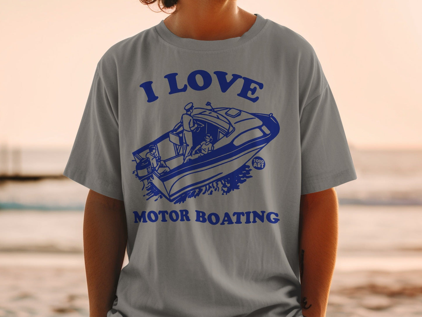 I Love Motor Boating Graphic Design T-shirt