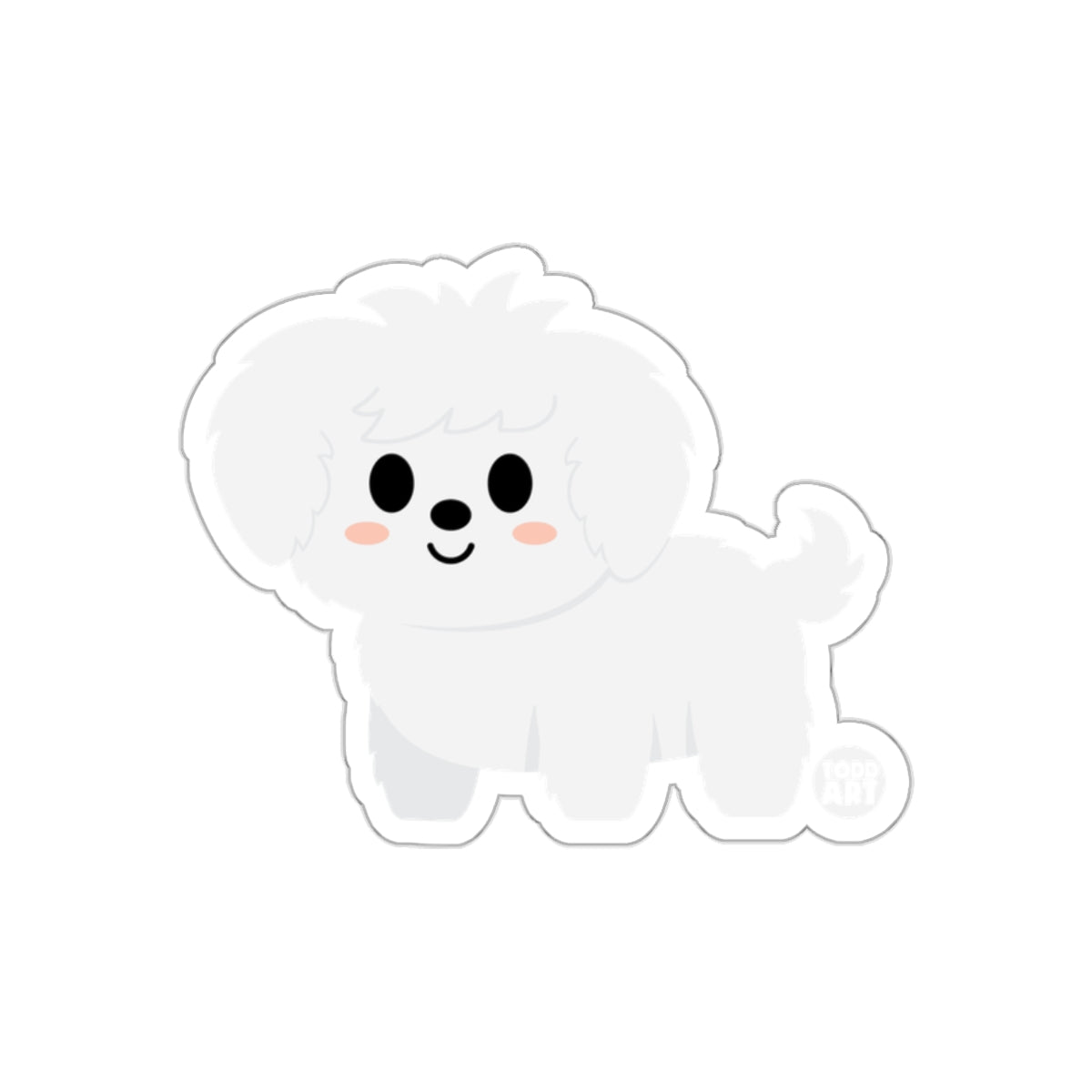 Cute Cartoon White Fluffy Dog Sticker Product