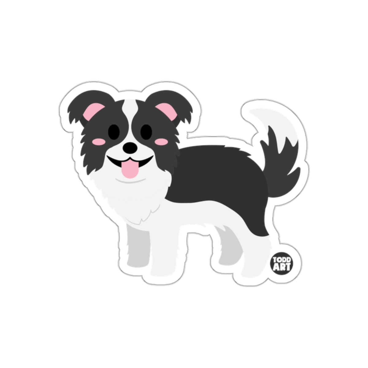 Cute Cartoon Border Collie Todd Art Sticker Decal