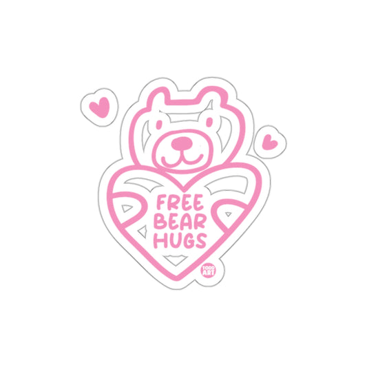 Free Bear Hugs Heart Shaped Sticker