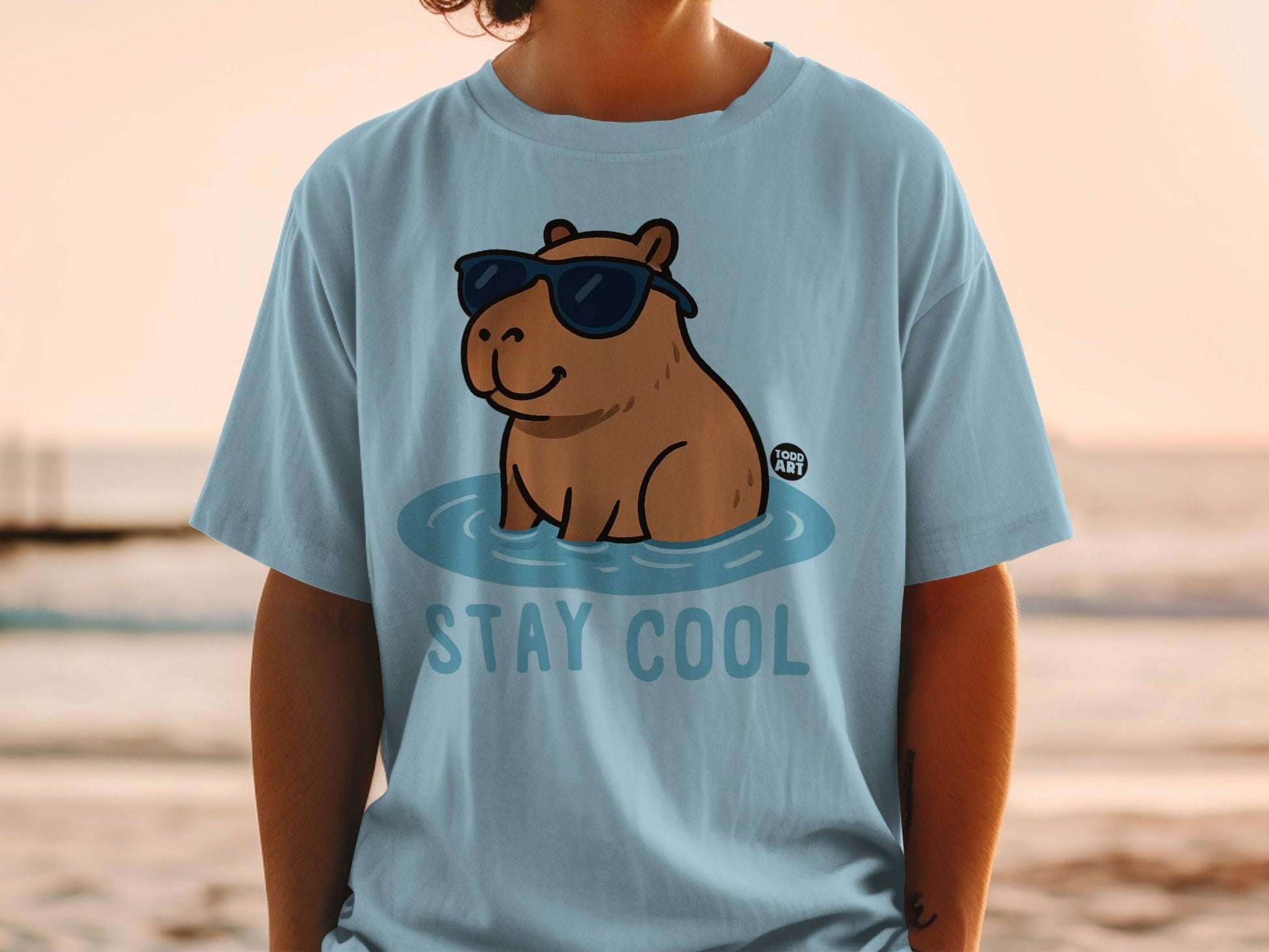 Stay Cool Capybara Wearing Sunglasses T-Shirt