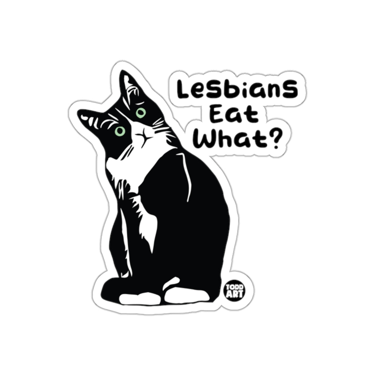 Lesbians Eat What Cat Graphic Sticker Illustration