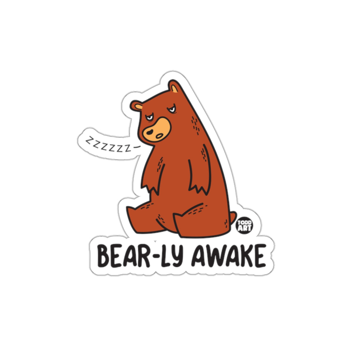 Bear-ly Awake Zzzzzz Cute Bear Sticker