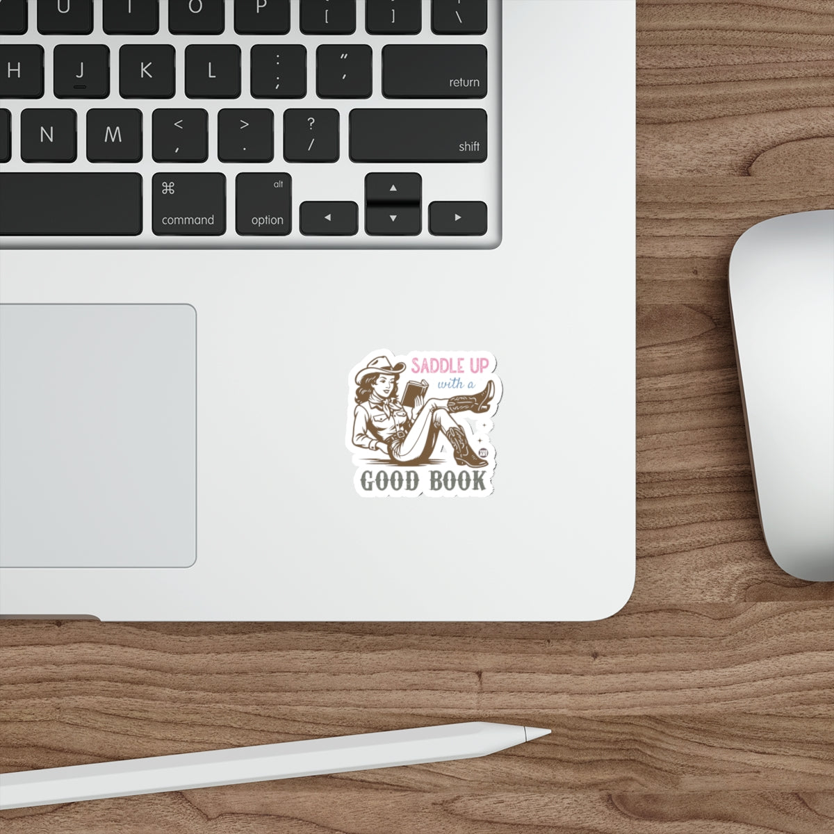 Saddle Up With A Good Book Sticker for Decorating