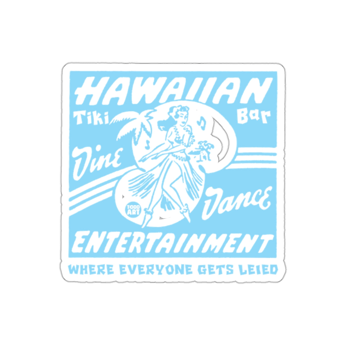 Hawaiian Dance and Entertainment Tiki Bar Vintage Stickers