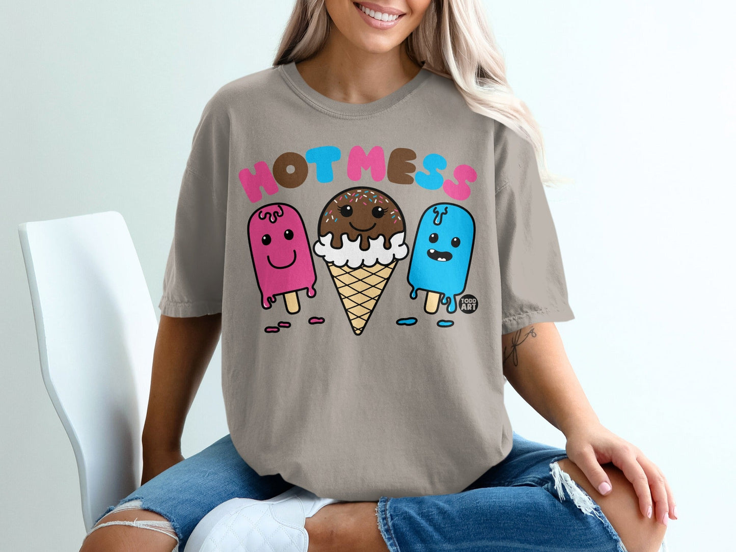 Hot Mess Ice Cream Pops Graphic Tee Shirt