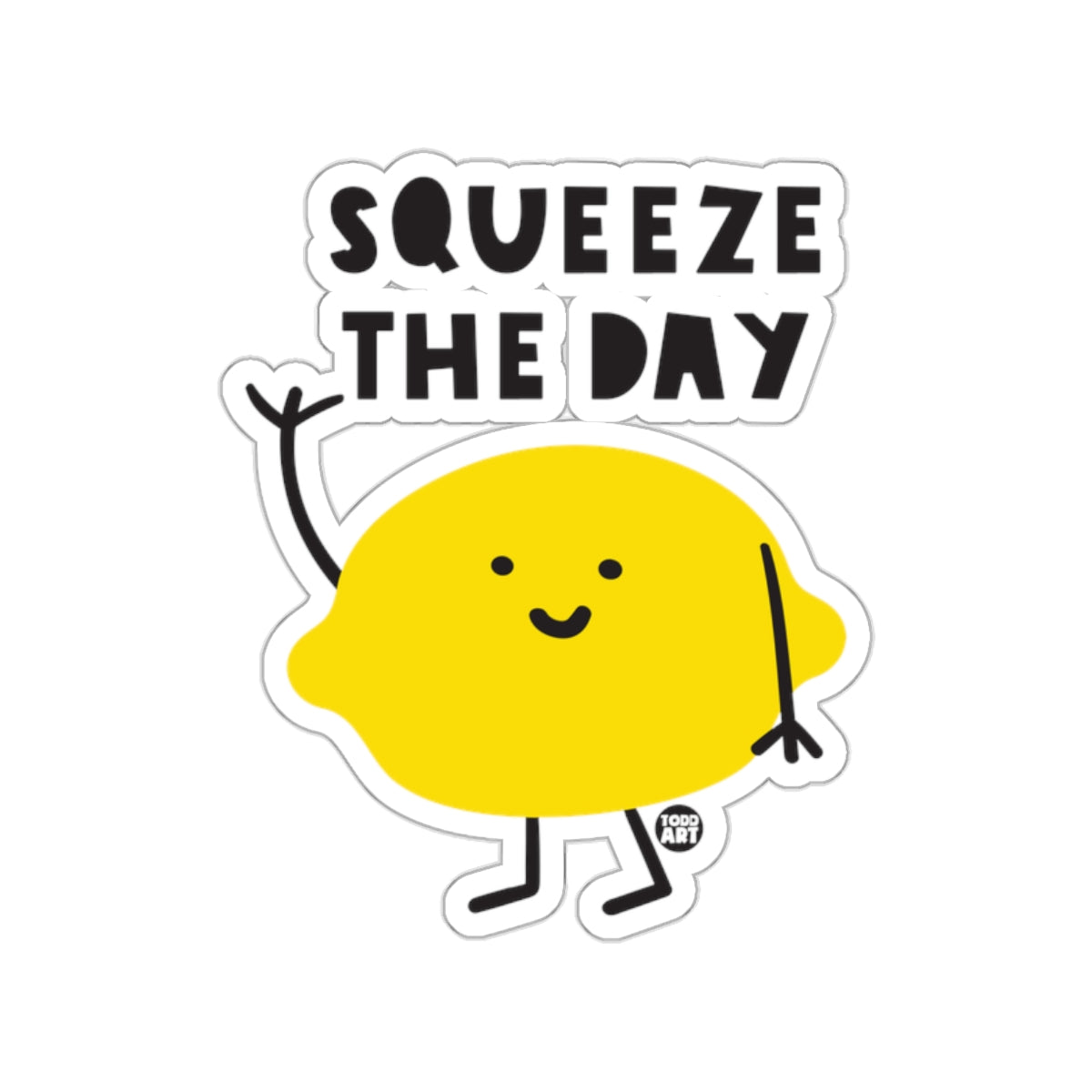 Squeeze the Day Inspirational Lemon Character Sticker