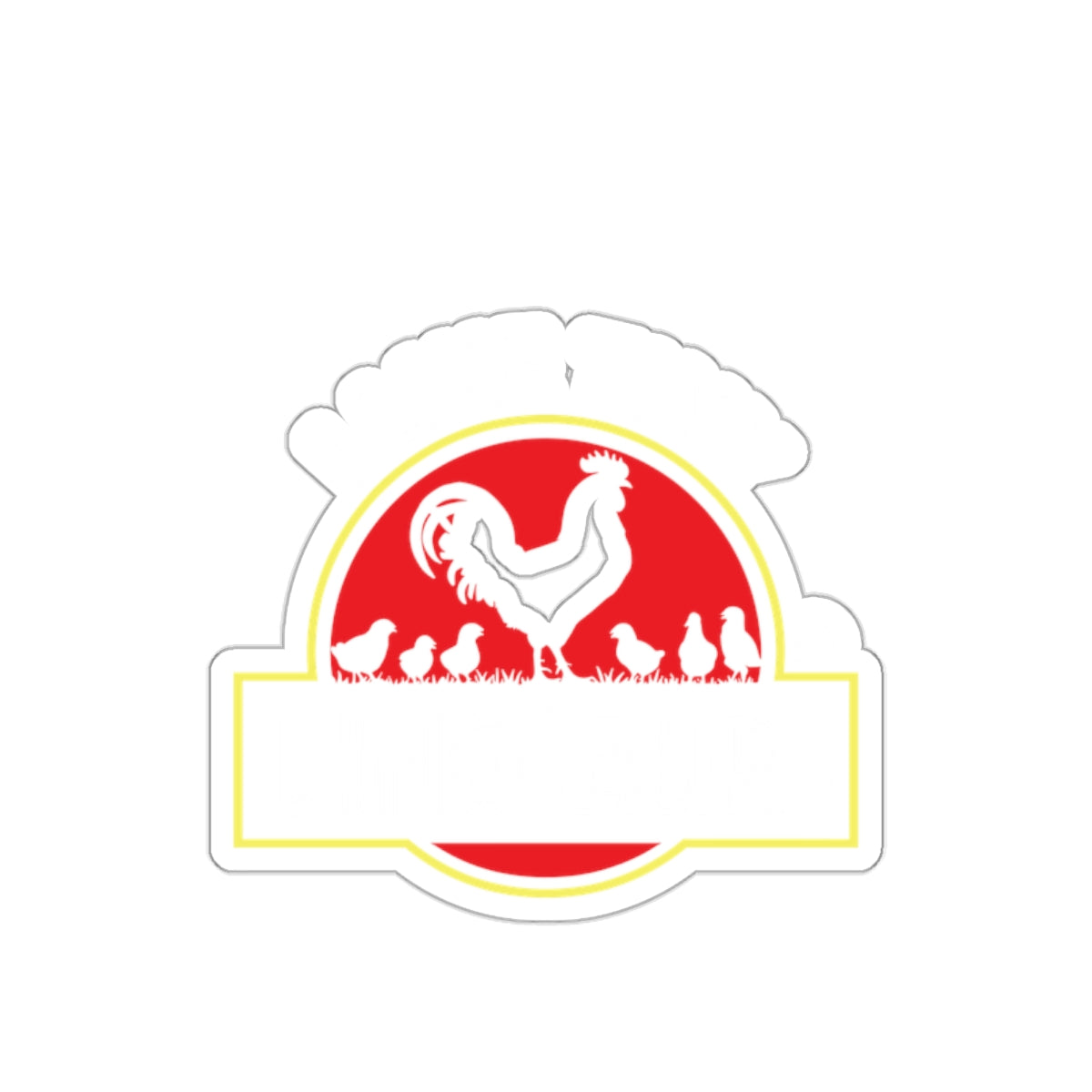 Red Rooster and Chicks Farm Sticker Product